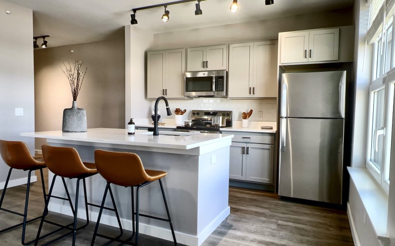 kitchen with island seating
