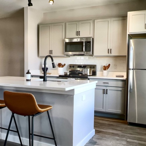 kitchen with island seating